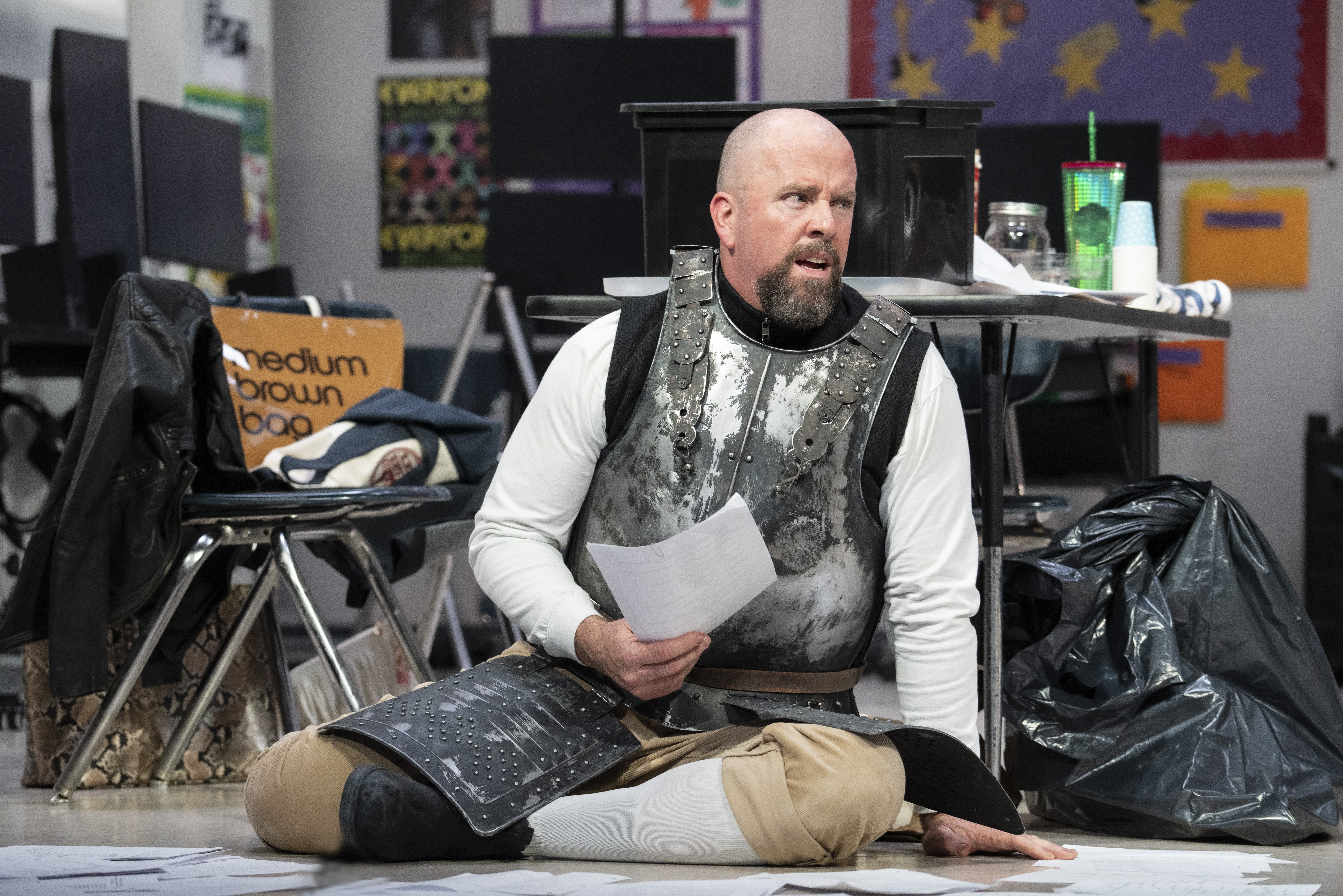 Chris Sullivan in The Thanksgiving Play. Photo by Joan Marcus.