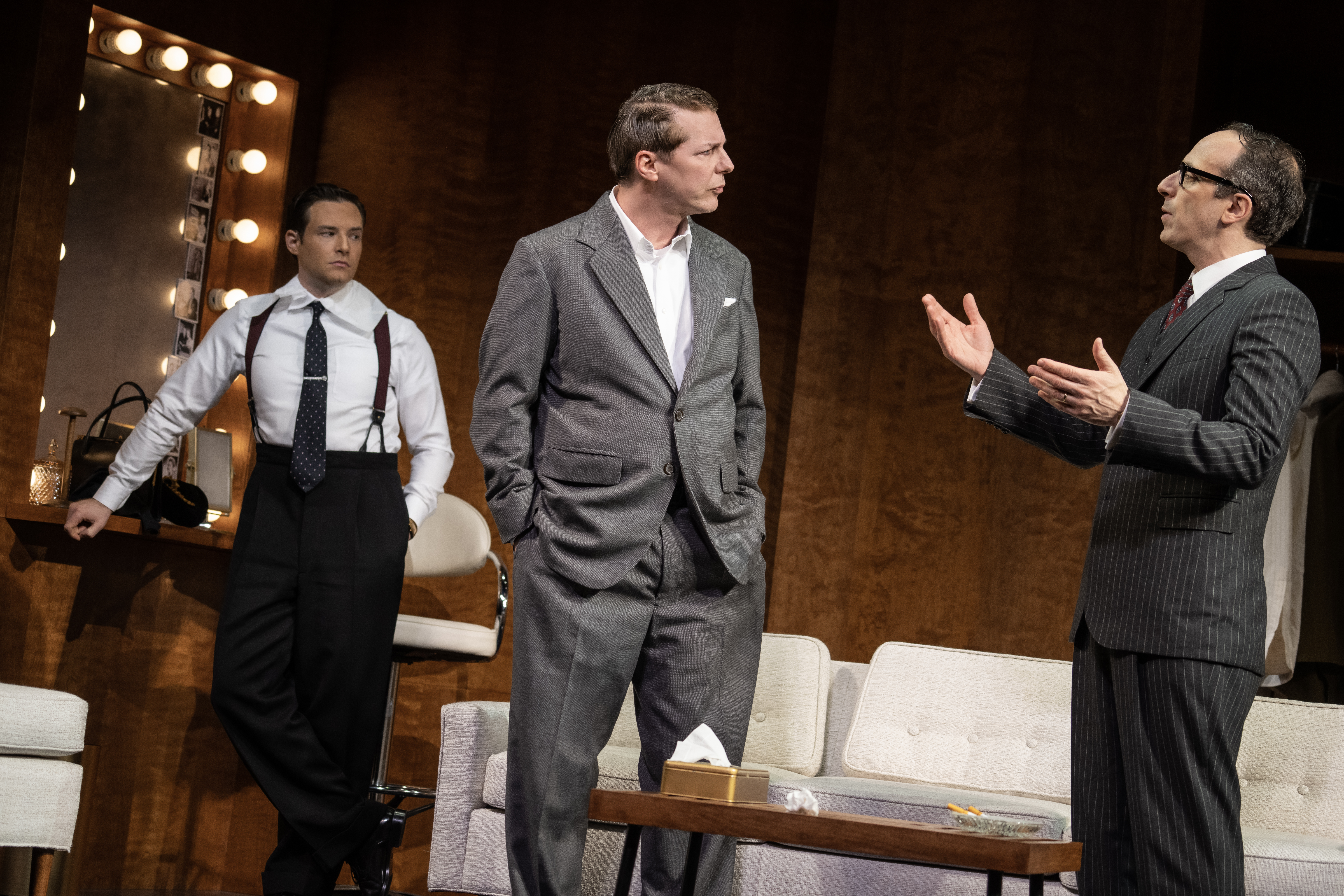 Ben Rappaport, Sean Hayes, and Peter Grosz in Good Night, Oscar. Photo by Joan Marcus.