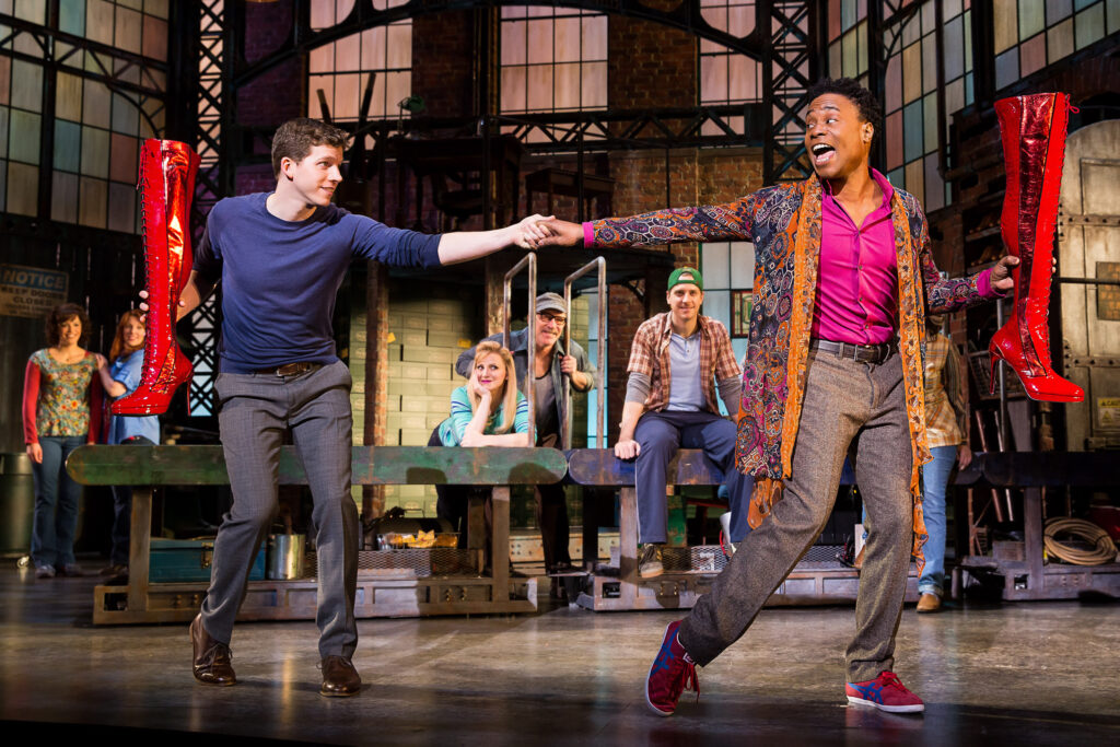Stark Sands, Billy Porter, and the original Broadway cast of Kinky Boots. 