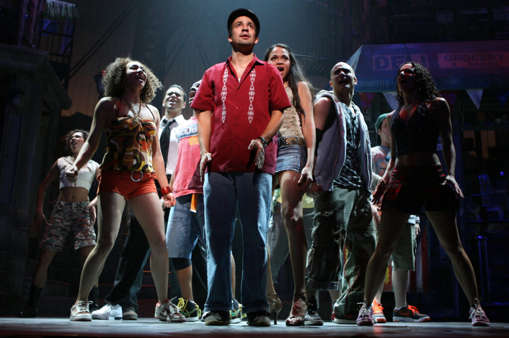 Lin-Manuel Miranda and the company of In the Heights. Photo by Joan Marcus.