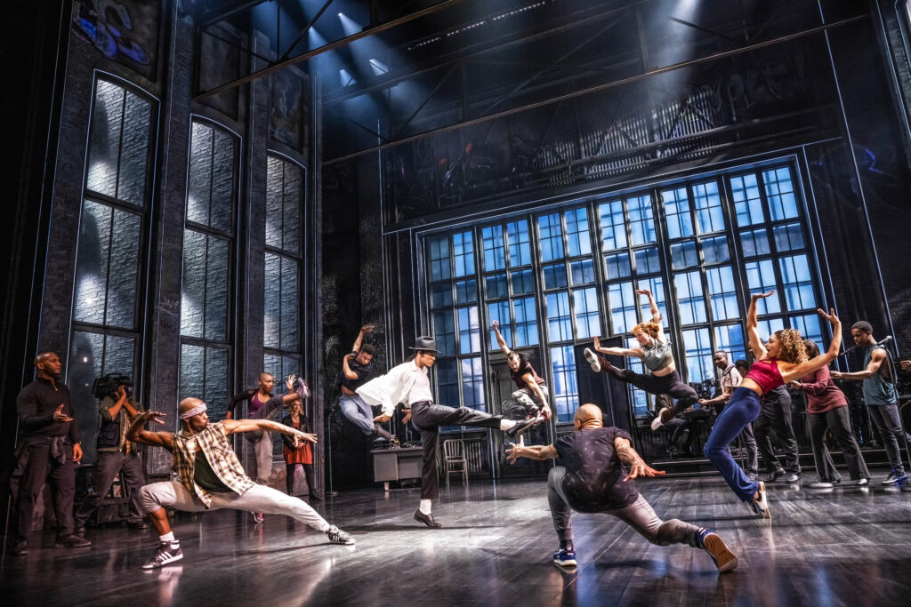 Elijah Rhea Johnson and the cast of MJ. Photo by Matthew Murphy.