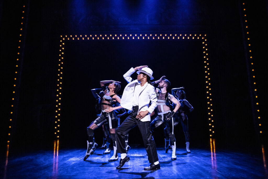 Elijah Rhea Johnson and the cast of MJ. Photo by Matthew Murphy.