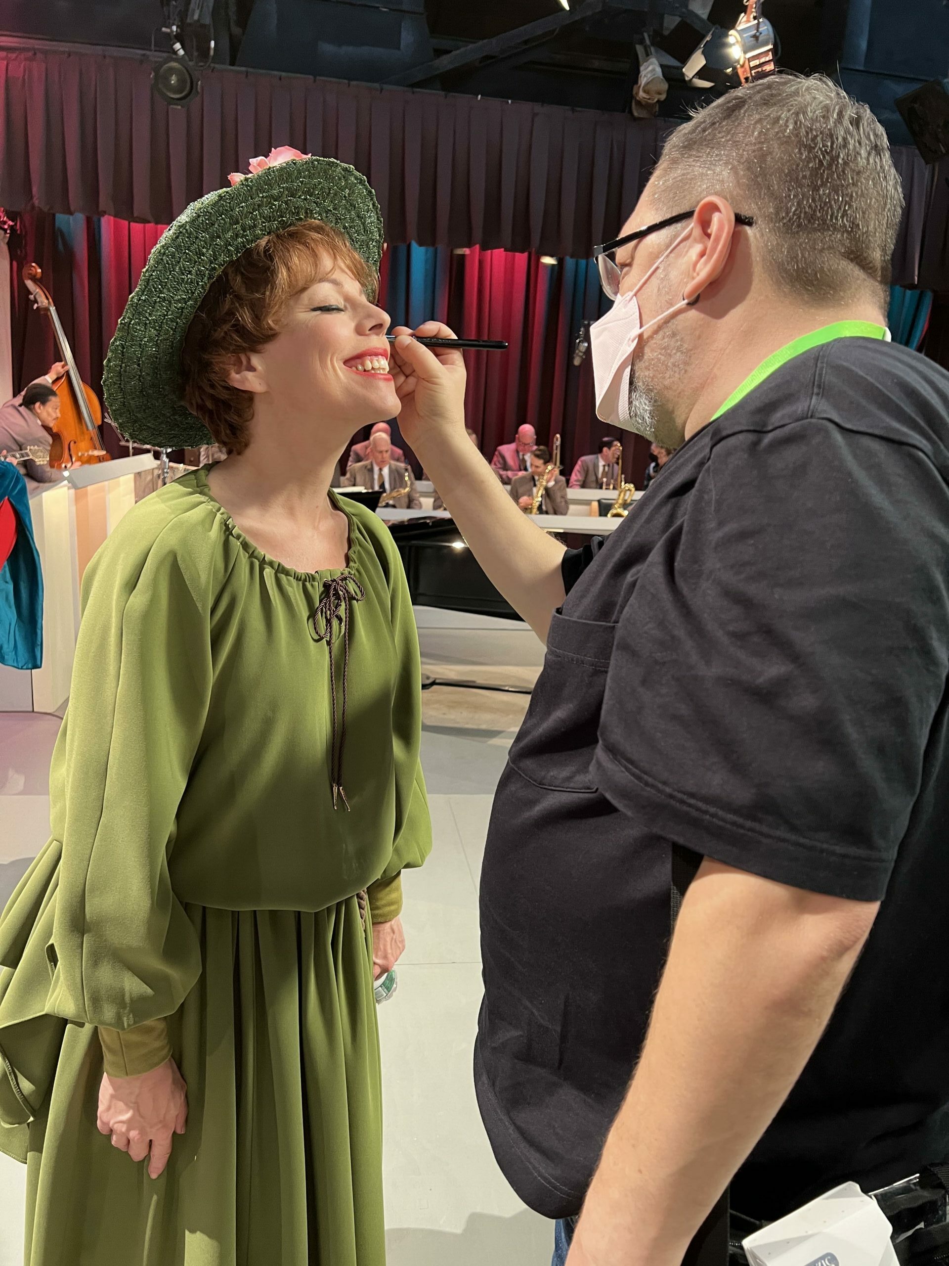 Leslie Kritzer behind the scenes of The Marvelous Mrs. Maisel.