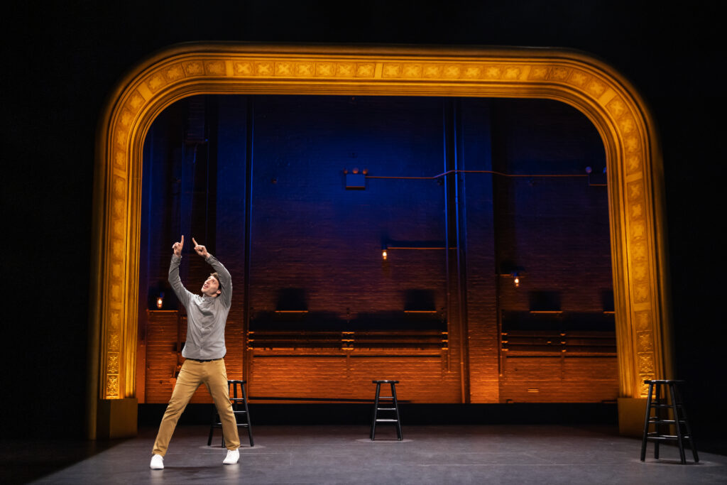 Alex Edelman in <i>Just For Us</i>. Photo by Matthew Murphy.