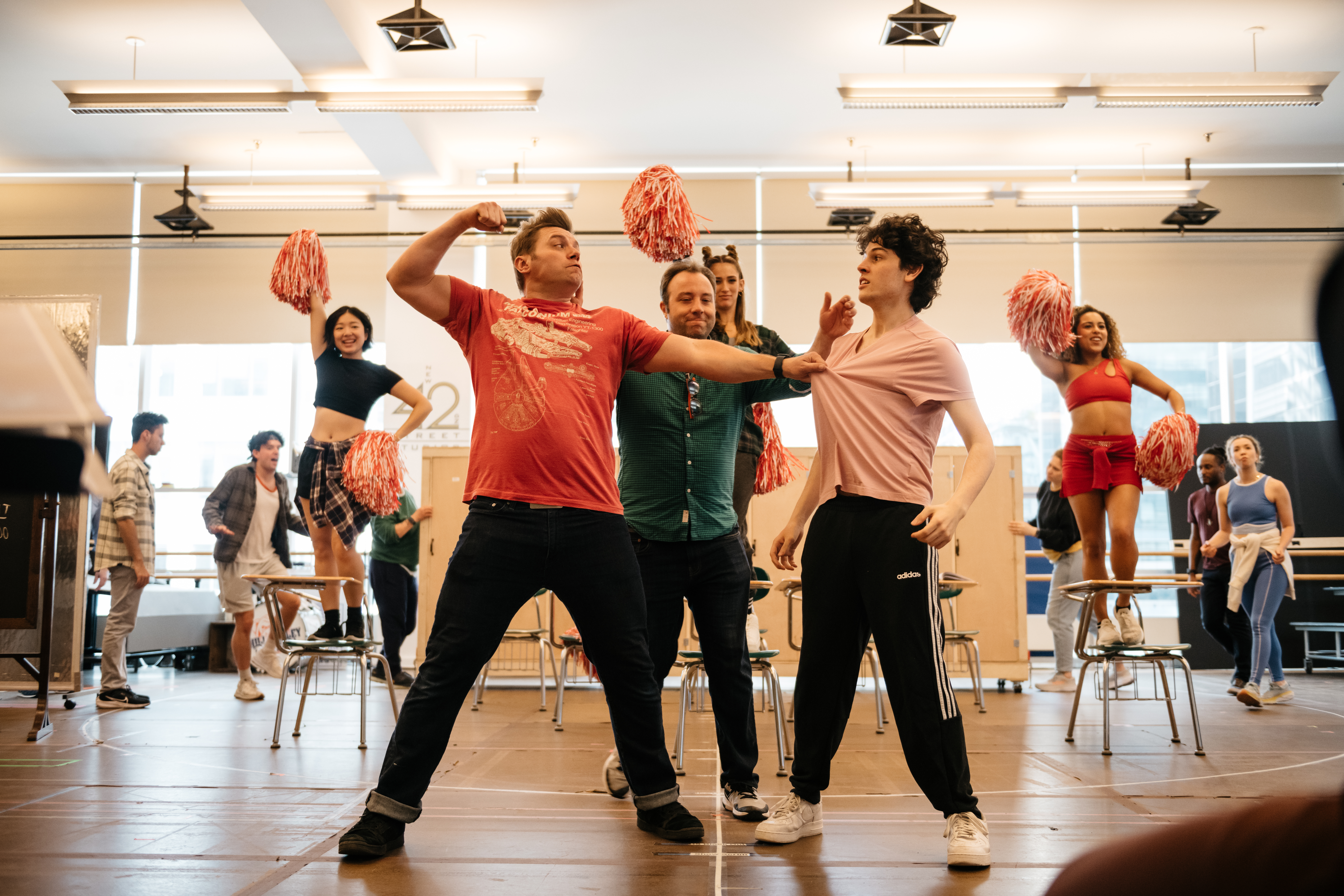 Nathaniel Hackmann and Casey Likes in rehearsal