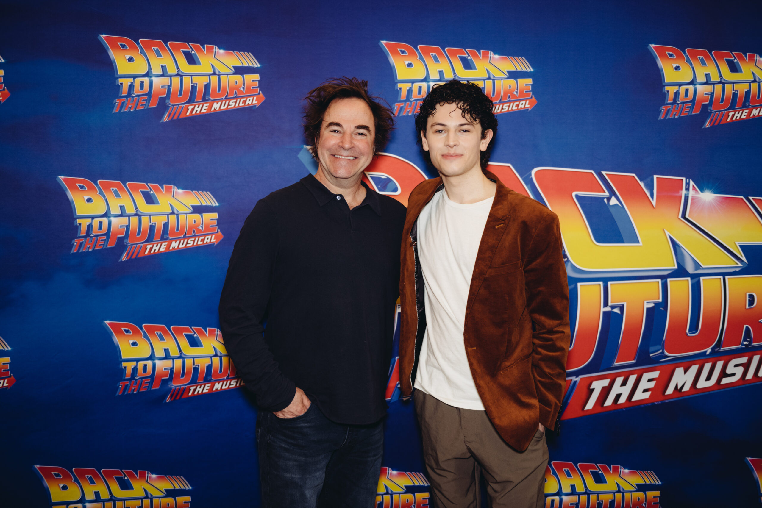 Roger Bart and Casey Likes at the press event