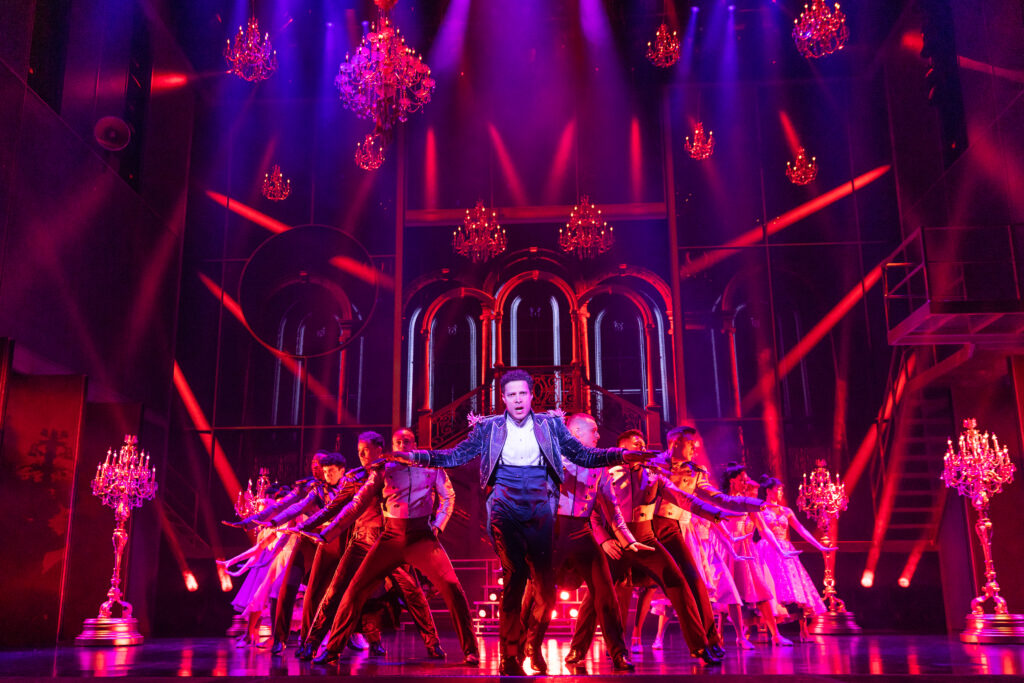 Justin Guarini and the company of Once Upon a One More Time. Photo by Matthew Murphy.
