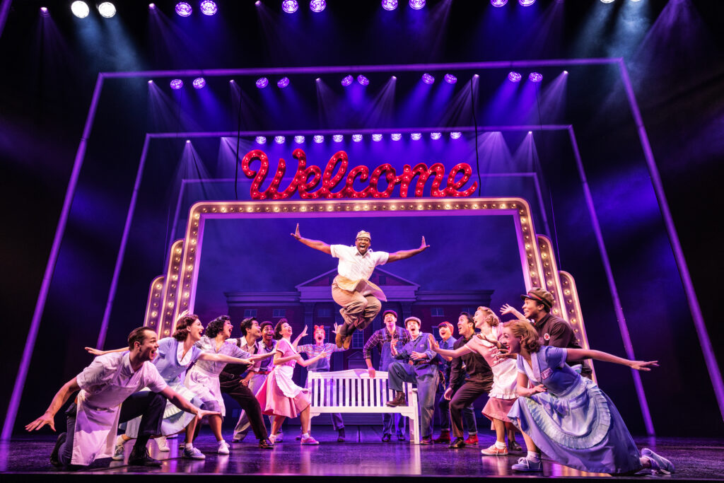 Jelani Remy and the cast of Back to the Future: The Musical. Photo by Matthew Murphy and Evan Zimmerman.