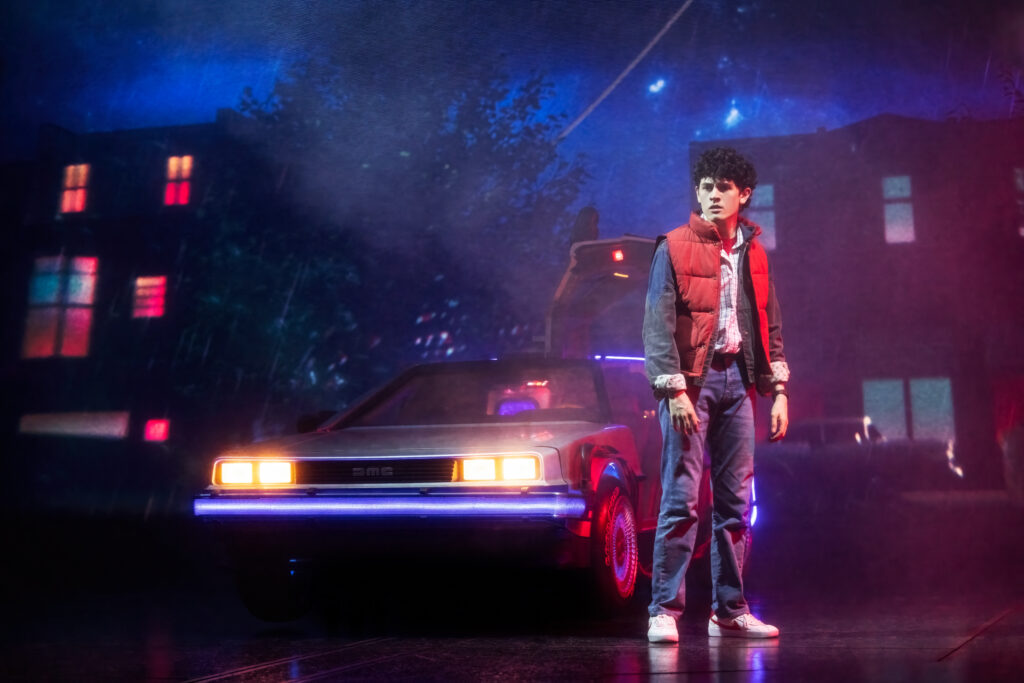 Casey Likes in Back to the Future: The Musical. Photo by Matthew Murphy and Evan Zimmerman.