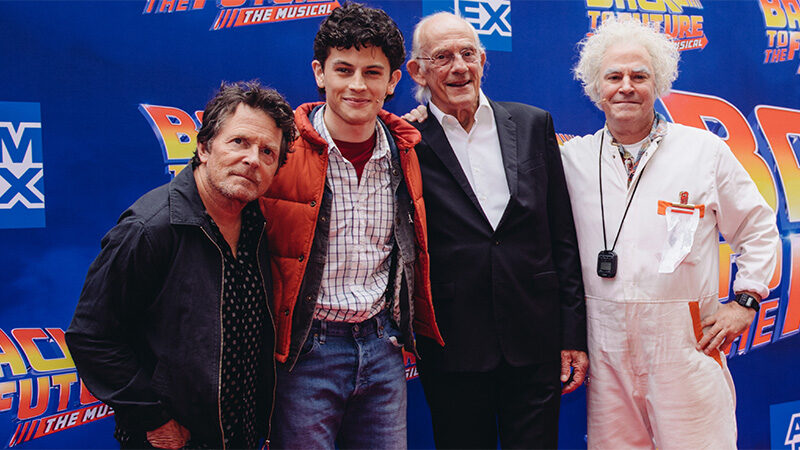 Michael J. Fox & Christopher Lloyd Attend <i>Back to the Future</i> on Broadway