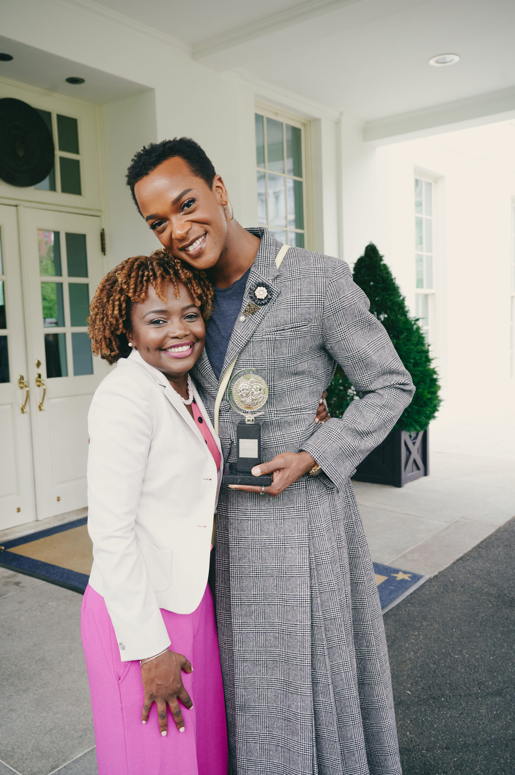 Press Secretary Karine Jean-Pierre and J. Harrison Ghee. Photo by Jenny Anderson.