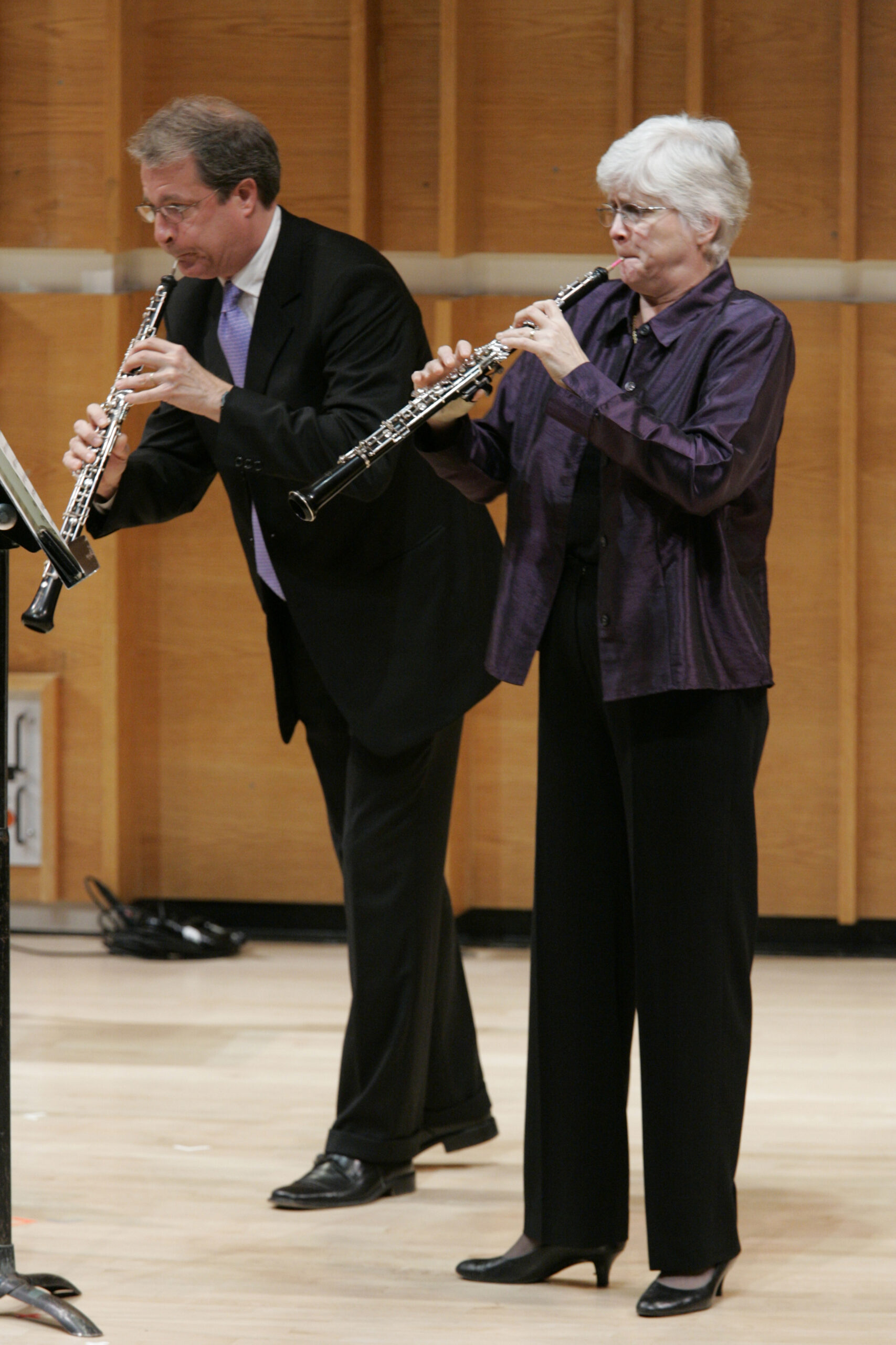 Sherry Sylar (right), New York Philharmonic oboist. Photo by Chris Lee.