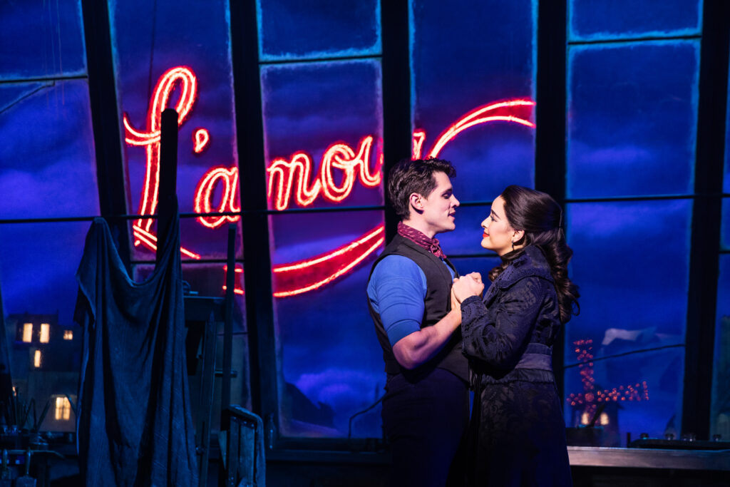 Casey Cott and Courtney Reed in Moulin Rouge! The Musical. Photo by Matthew Murphy.