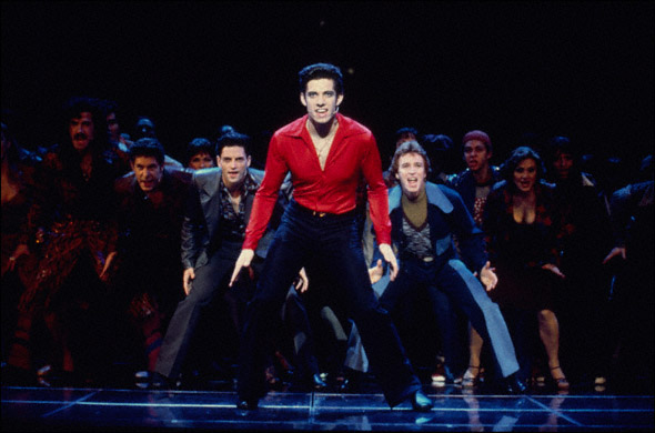 James Carpinello and the cast of Saturday Night Fever. Photo by Joan Marcus.