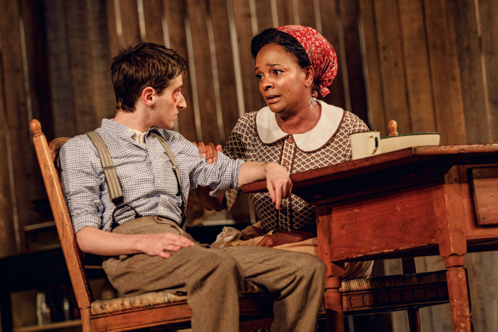 Noah Robbins and Vanessa Bell Calloway in Purlie Victorious. Photo by Marc J. Franklin.