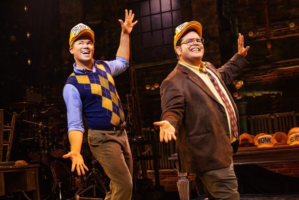 Andrew Rannells and Josh Gad in Gutenberg! The Musical! Photo by Matthew Murphy.