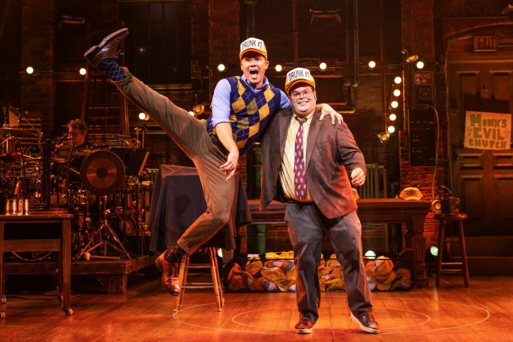 Andrew Rannells and Josh Gad in Gutenberg! The Musical! Photo by Matthew Murphy.
