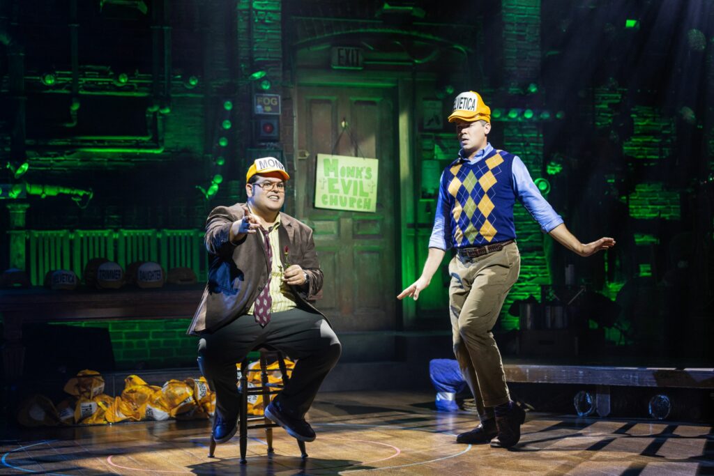 Josh Gad and Andrew Rannells in Gutenberg! The Musical! Photo by Matthew Murphy.