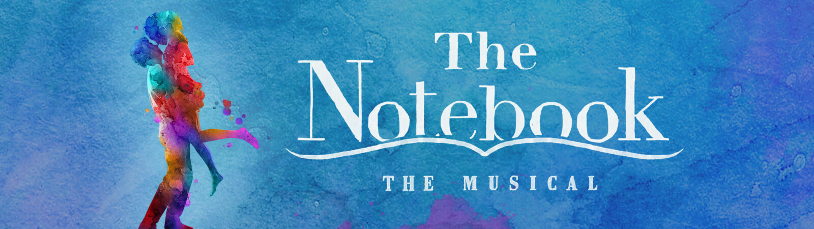 'The Notebook' in white text over a blue purple watercolor background.