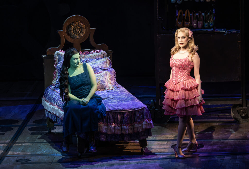Alyssa Fox and McKenzie Kurtz in Wicked. Photo by Joan Marcus.