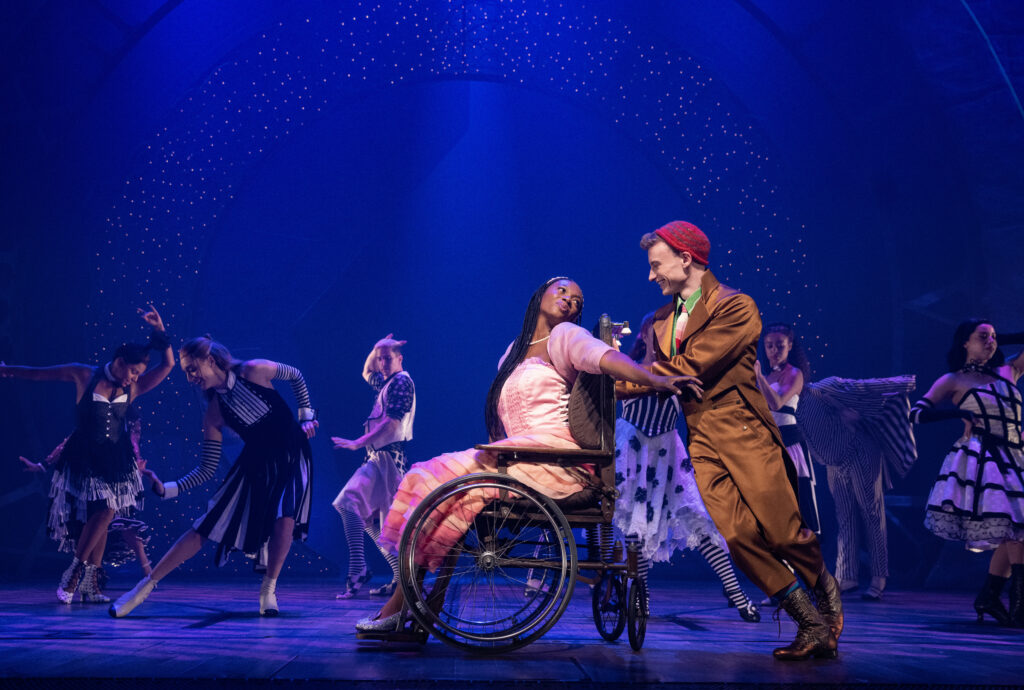 Kimber Elayne Sprawl and Jake Pedersen in Wicked. Photo by Joan Marcus.