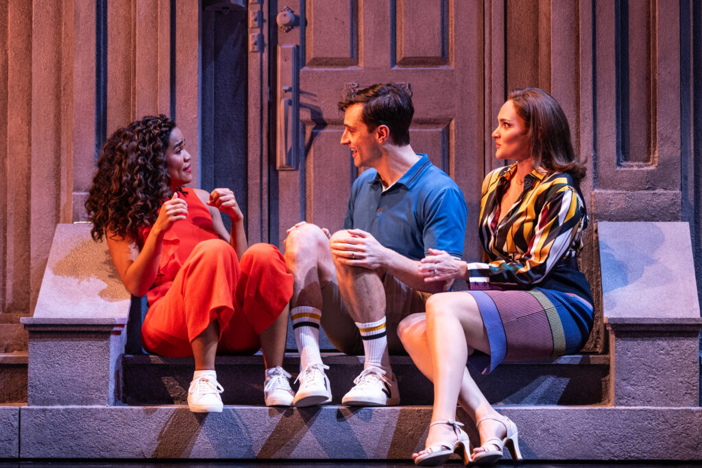 Britney Coleman, Matthew Christian, and Emma Stratton in Company. Photo by Matthew Murphy for MurphyMade.
