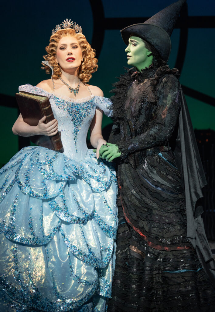 McKenzie Kurtz and Alyssa Fox in Wicked. Photo by Joan Marcus.