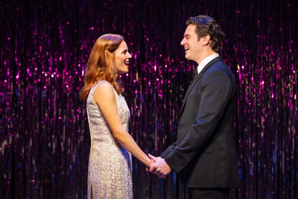 Katie Rose Clarke and Jonathan Groff in Merrily We Roll Along. Photo by Matthew Murphy.