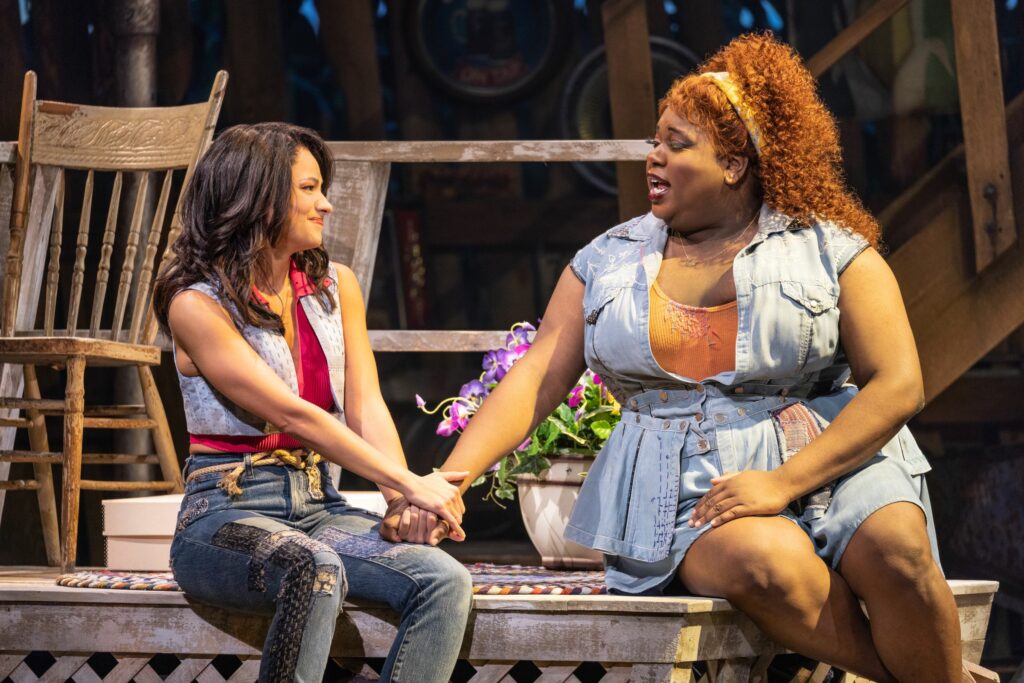 Isabelle McCalla and Alex Newell in Shucked. Photo by Matthew Murphy & Evan Zimmerman.