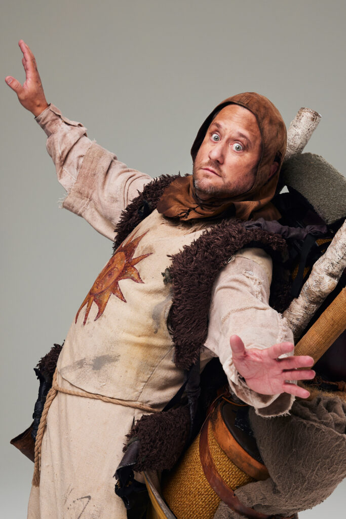 Christopher Fitzgerald in Spamalot. Photo by Matthew Murphy.