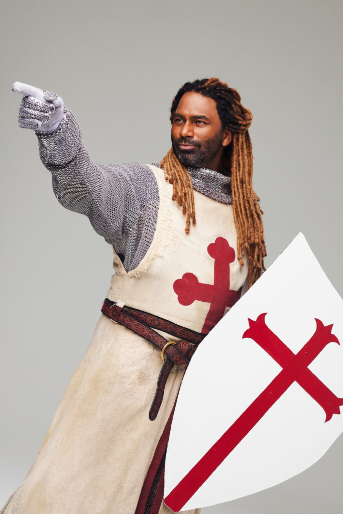 Nik Walker in Spamalot. Photo by Matthew Murphy.