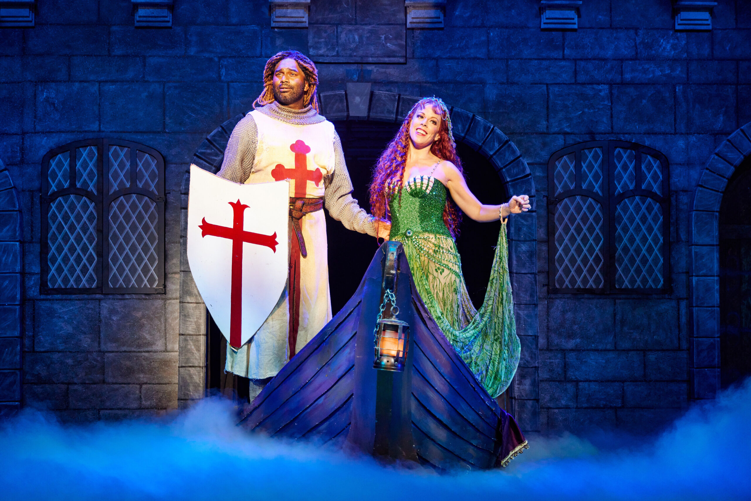Nik Walker and Leslie Rodriguez Kritzer in Spamalot. Photo by Jeremy Daniel.