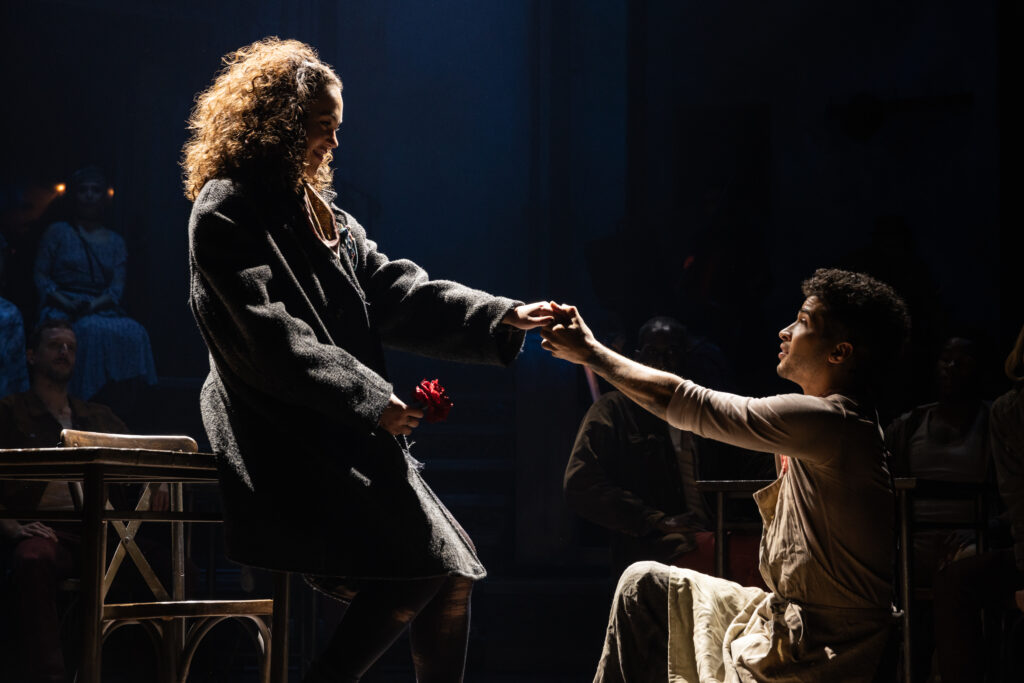 Solea Pfeiffer and Jordan Fisher in Hadestown. Photo by Matthew Murphy.
