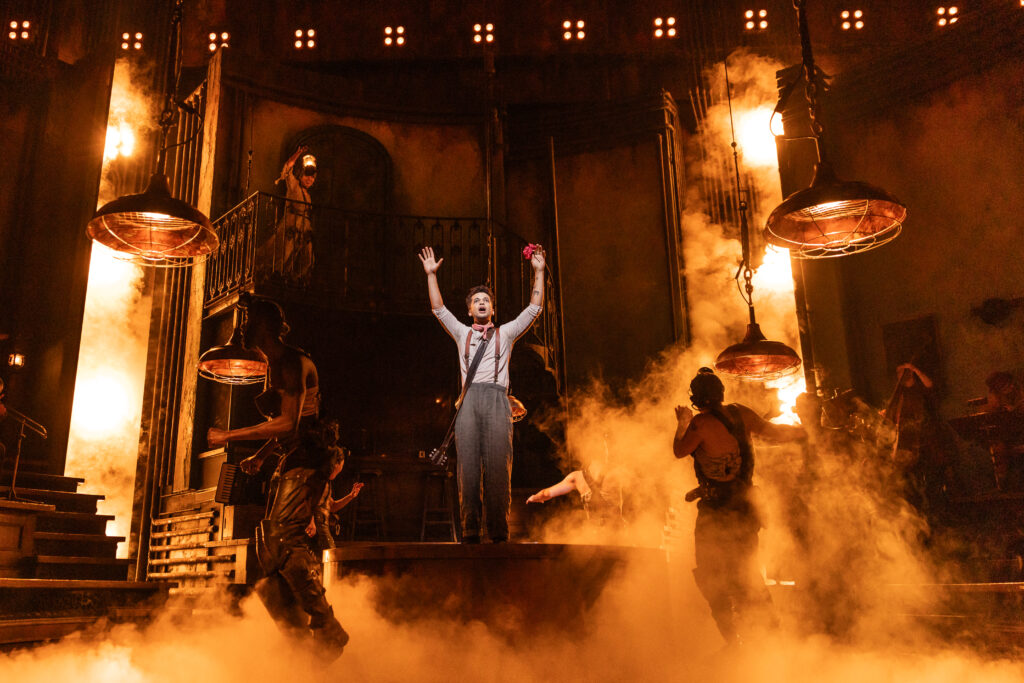 Jordan Fisher and the cast of Hadestown. Photo by Matthew Murphy.