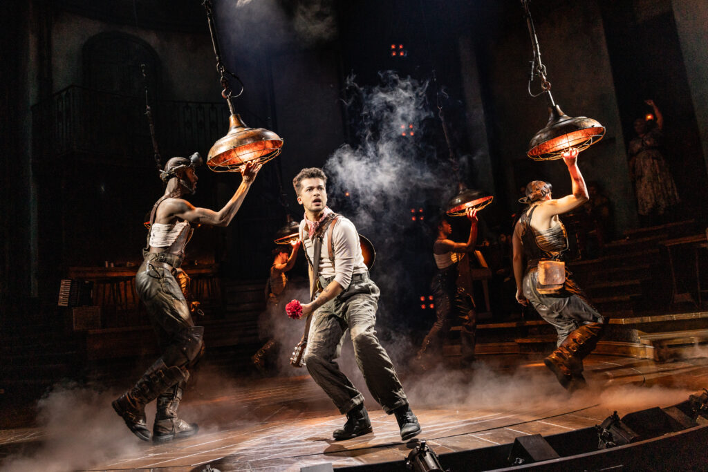 Jordan Fisher and the cast of Hadestown. Photo by Matthew Murphy.