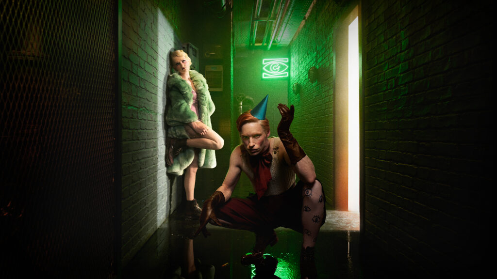 Gayle Rankin and Eddie Redmayne in Cabaret. Photo by Mason Poole Horiz.