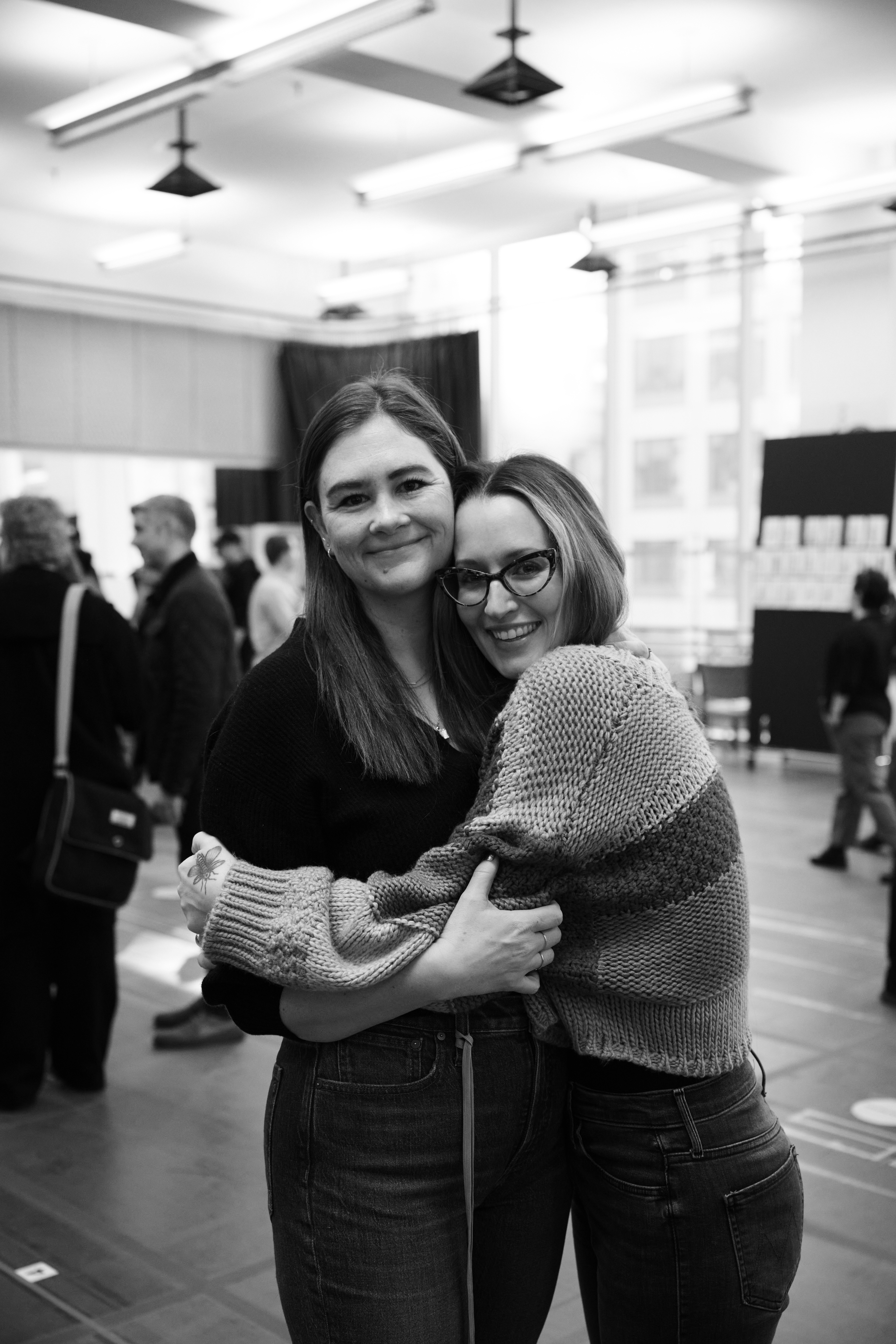 Librettist Bekah Brunstetter and composer Ingrid Michaelson in rehearsals for The Notebook. Photo by Jenny Anderson.