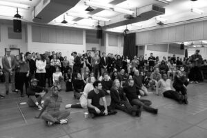 Cast/company members in rehearsals for The Notebook. Photo by Jenny Anderson.