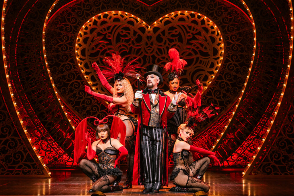 Boy George and the company of Moulin Rouge! The Musical. Photo by Evan Zimmerman for MurphyMade.