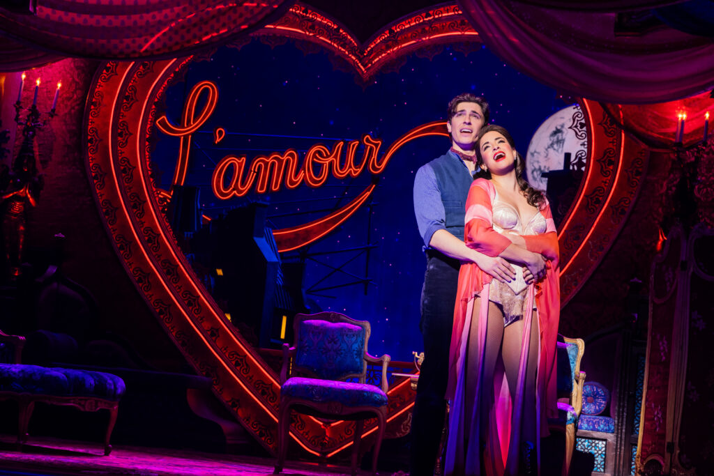 Derek Klena and Courtney Reed in Moulin Rouge! The Musical. Photo by Evan Zimmerman for MurphyMade.