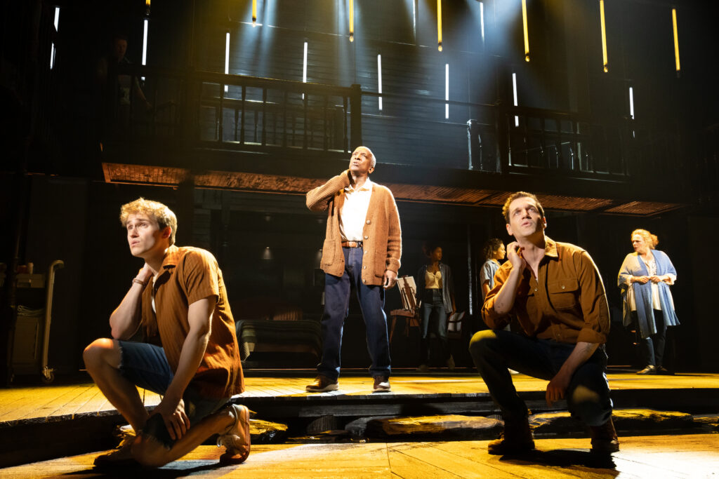John Cardoza, Dorian Harewood, and Ryan Vasquez in The Notebook. Photo by Julieta Cervantes.