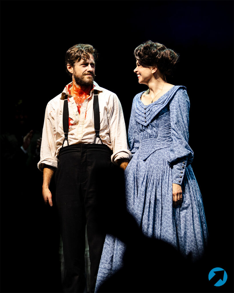 Aaron Tveit and Sutton Foster in Sweeney Todd. Photo by Angela of York for Broadway Direct.