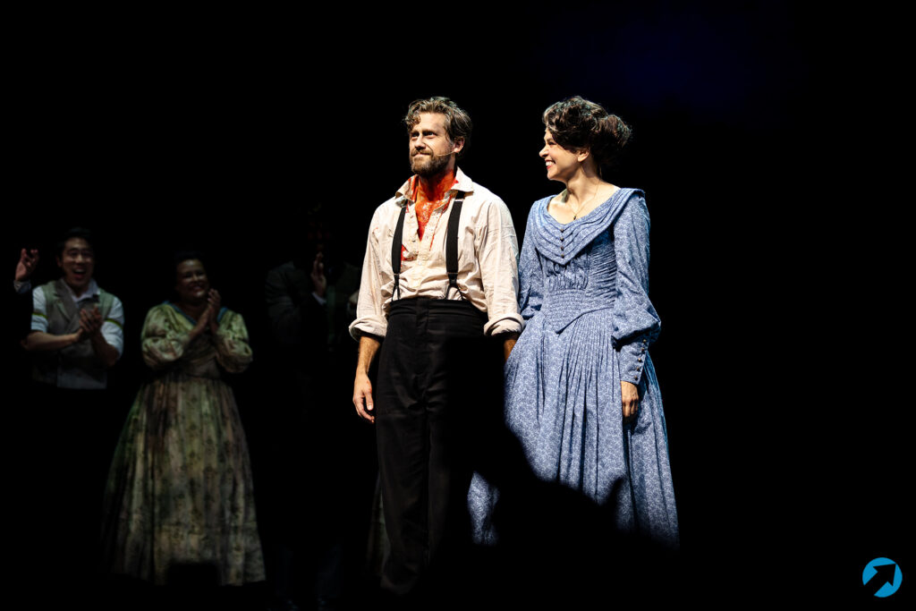 Aaron Tveit and Sutton Foster in Sweeney Todd. Photo by Angela of York for Broadway Direct.
