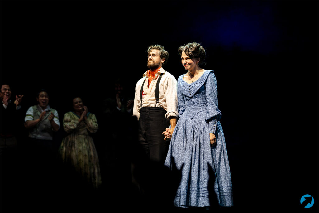Aaron Tveit and Sutton Foster in Sweeney Todd. Photo by Angela of York for Broadway Direct.