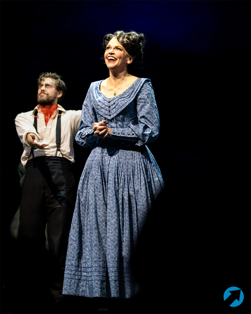 Aaron Tveit and Sutton Foster in Sweeney Todd. Photo by Angela of York for Broadway Direct.