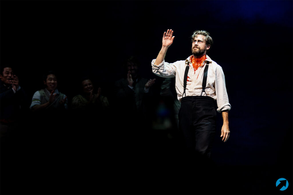 Aaron Tveit in Sweeney Todd. Photo by Angela of York for Broadway Direct.