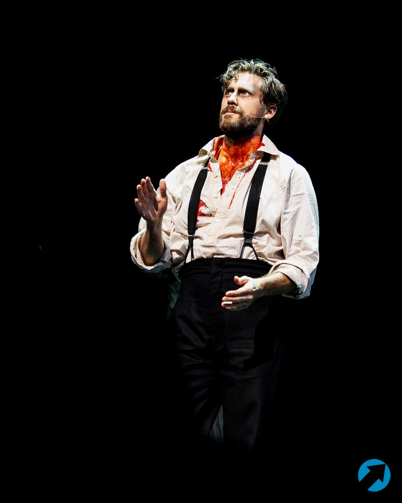 Aaron Tveit in Sweeney Todd. Photo by Angela of York for Broadway Direct.