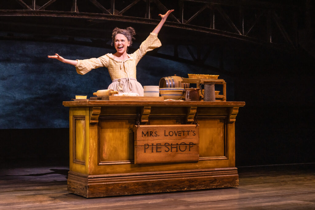 Sutton Foster in Sweeney Todd. Photo by Matthew Murphy and Evan Zimmerman.