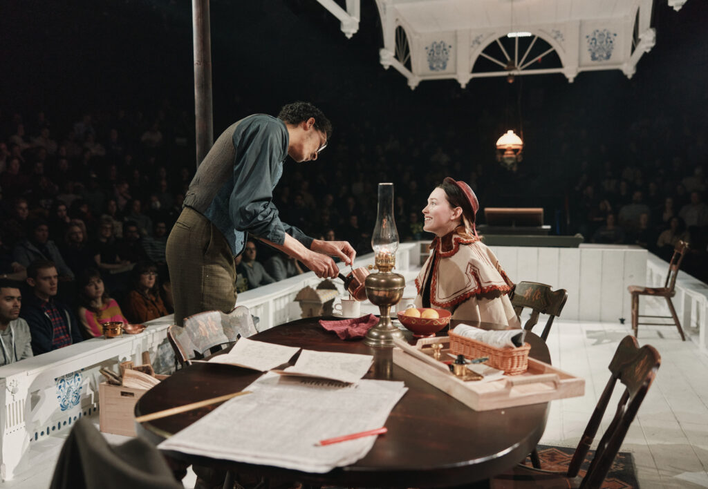 Caleb Eberhardt & Victoria Pedretti in An Enemy of the People - Photo by Emilio Madrid