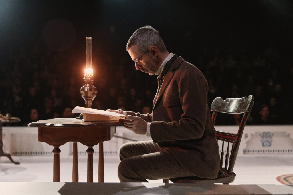 Jeremy Strong in <i>An Enemy of the People</i>. Photo by Emilio Madrid.
